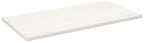 Sufrk Tablero de Mesa Rectangular Madera Tablero Escritorio tablones de Madera Tablero de Mesa de Pino Blanco 100x50x2,5 cm