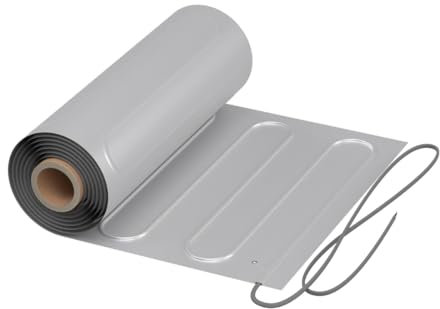 WARMON Chauffage au sol : tapis chauffant à deux fils WARMON ALU 150 W/m² pour parquet, stratifié, montage facile, câble chauffant à résistance fixe avec tissu de support, TAILLE : 5 m²