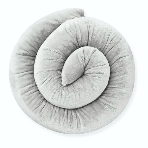 Bebeloo Seitenschläferkissen Körperkissen Pregnancy Pillow Bettkissen Bettschlange Nackenrolle Schlafkissen Stillkissen Bettumrandung Zugluftstopper (Grau, 400 cm)