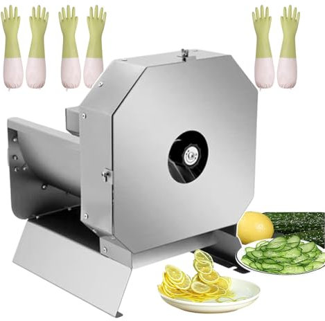 QUSYZD Cortador de Verduras eléctrico y Manual, rallador de Verduras con 3 Guantes, Cortador Profesional para ensaladas de Patatas, cebollas, Zanahorias, ajo y Col.,Square
