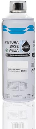 BESCH Pintura en Spray Base Agua 400ml – Ecológica, Sin Olor, para Madera, Plástico, Metal y Cartón – Cobertura Uniforme y Secado Rápido - Blanco Satinado, 1 unidad