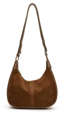 WANWEN Borsa Mezzaluna Piccola Pelle, Borsa Hobo Mezzaluna, Tracolla Regolabile, Perfetta per Tutti i Giorni, il Lavoro e i Viaggi