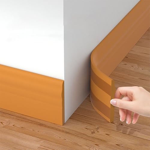 Plinthe de finition Murale Hauteur 12 cm,épaisseur 1.1cm,Long5 M Plinthe Souple Autoadhésive Plinthe NBR Plinthe Adhesive Facile à Couper Convient Pour Cuisine Salle De Bain Mur Sol