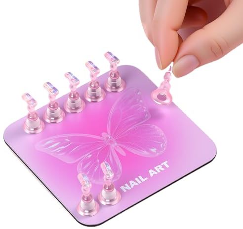 Acrylic Nail Stand - Magnetic Base for Painting Tool Supplies | Fake Nail Display Holder | for Home Travel Vacation Art School Apartment Parties