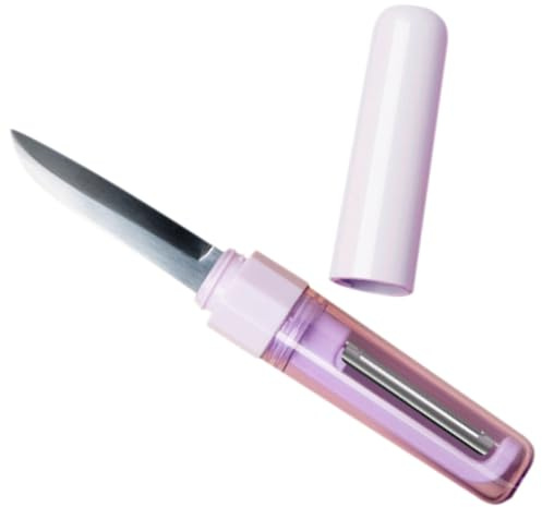 DECOMELODY Pelador de Frutas y Verduras Doble Punta Cuchillo Multifunción Portátil de Inoxidable con Mango Ergonómico Herramienta de Cocina Compacta para Pelar Zanahorias y Patatas Color