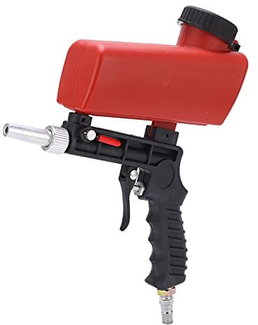 HELEVIA Pneumatische Sandstrahlpistole, 21 Pfund Tragbarer Hand-Sandstrahler für die Autoreparatur mit Großem Bechervolumen, Geeignet für Metallecken, Sprühpolieren und Rostentfernung