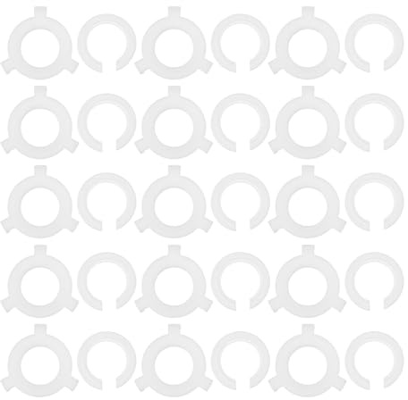 Hoement 40pcs E27 to E14 Lamp Base Converter Rings White Pendant Light Lamp Shade Adapter with Clip-on Fixing Clips for Chandelier and Table Shade Replacement