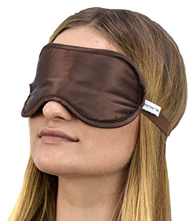 Jasmine Silk Luxus 100% Seide Schlafmaske Augenmaske Reisen Silk Eye mask - Schokolade