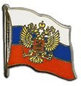 Flaggenfritze Flaggen-Pin/Anstecker Russland mit Wappen vergoldet