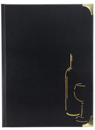 Securit Basic Range Wine Menu holder - Double-Sided Pocket Inserts - Elegant Sleek Design for Restaurants, Bars, and Events - (Black)