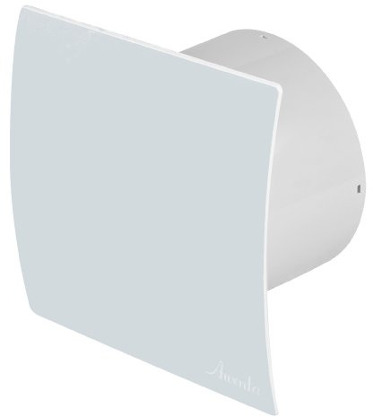 Ventilador extractor de baño de 100 mm con sensor de humedad temporizador válvula antirretorno y panel frontal de vidrio de leche curvado WED100HZ