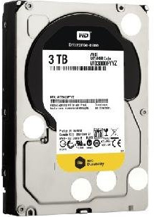 'WD3000FYYZ Western Digital Hard Disk, 3,5, SATA 6 GB/s, 3TB, 7200 rpm, cache 64 MB, 24/7 Funzionamento, R/V Sensore