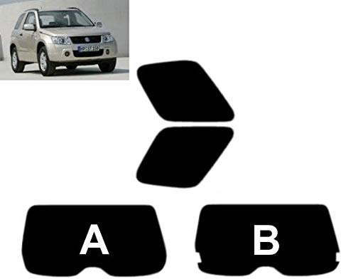 Tintcom.com Passgenaue Tönungsfolie für-Suzuki Grand Vitara 3-Türen 2005-2008 Heck/Seitenscheiben (20% Schwarz, A)