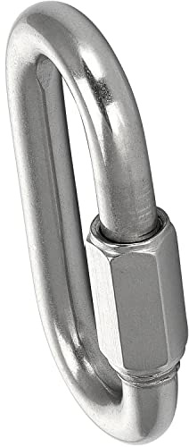 FASTON Edelstahl Karabiner Schraubverschluss D=4 (2 Stück) Ketten Schnellverschluss Schraubverbinder V4A Kettenverbinder