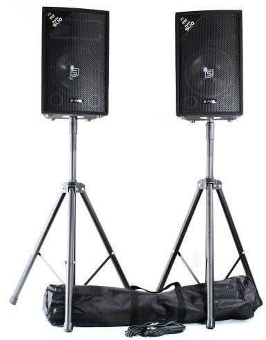 Vonyx Lautsprecherset - Zwei SL10-Lautsprecher mit Ständern und Kabel - 1000 W