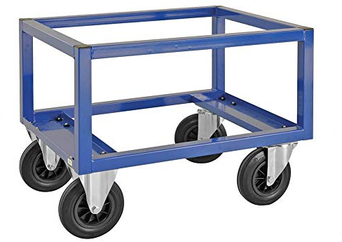Paletten-Fahrgestell Palettenwagen, hoch, LxBxH 800 x 600 x 650 mm, Tragkraft: 800 kg, blau