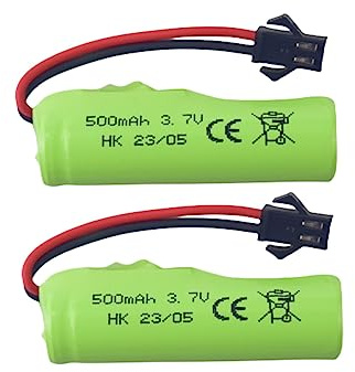 ZYGY 2pcs 3.7V 500mAh Lithium Batterie für DE35 DE38 DE40 DE50 TB202 DE44 DE55 TS201 TD202 TD161 TB201 TM201 TM202 TC141 Doppelseitiger Roll Stunt Ferngesteuertes Auto Kinderspielzeugauto