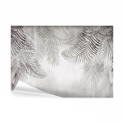 decomonkey Fototapete Abstrakt Laub 350x256 cm XXL Design Tapete Fototapeten Tapeten Wandtapete moderne Wand Schlafzimmer Wohnzimmer Blätter Tropisch