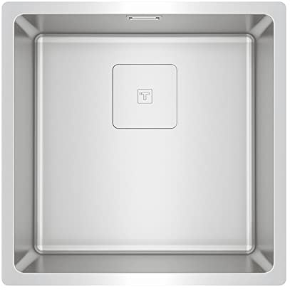 TEKA Fregadero 1 Cubeta, Acero Inoxidable 18/10, Profundidad 200mm, Triple Instalación, SilentSmart, Tratamiento PureClean, Mueble 50cm, FlexLinea RS15 40.40