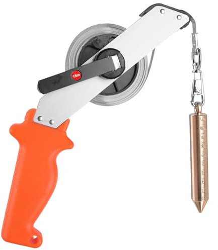 Cekegon Ölmessband, 15 m, Öltank-Messband mit Messing-Lottenbob | Doppelseitiger, ergonomischer Griff, schnelles Messen von Ölstand und Tiefe