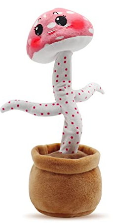 Jouets Peluche Champignon, Jouet de Cactus de Danse Chantant, Jouet Cactus Enfants, Apprendre à Parler, 120 chansons, Jouet Champignon Interactif pour Léducation de la Enfants