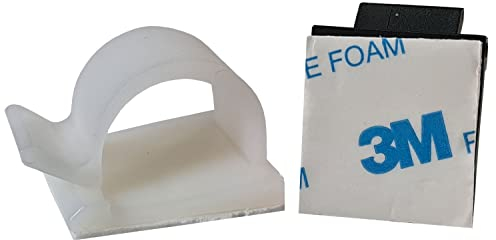 20 soportes para cables de 8 mm, autoadhesivos, 3M, para escritorio, cable de carga USB, cable de alimentación, cable de audio para coche