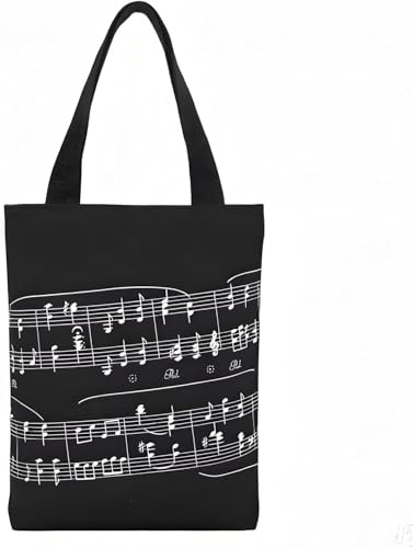 HilerPunk Music Pattern Reusable Grocery Bags, Music bag,Shoulder Bag