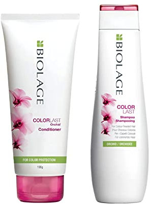 Matrix Biolage ColorLast Balsamo senza solfati 196 g e shampoo 200 ml Duo Set per capelli trattati con colore, prodotti per capelli colorati con estratto di orchidea, confezione da 2