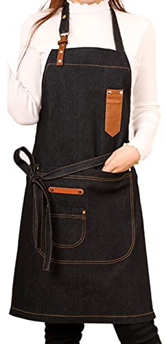 BATTTX Arbeiter Werkzeug Tool Schürze Canvas Einstellbare Arbeitsschürze Mit Großen Taschen for Ingenieure Tischler Handwerker Fit for Küche, Garten, Keramik, Handwerk Werkstatt, Garage