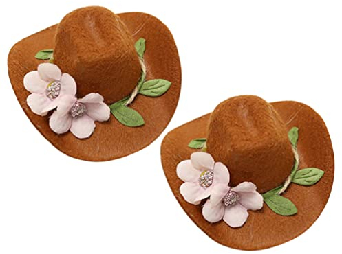 PRETYZOOM 2st Flaschenverschluss Mini-partyhüte Weindekore Aus Filz DIY & Handwerk Mini Hut Topper Puppenhaus- -mützen Filz-Cowgirl-Hut Puppe Cowboyhut -Hut Baby Gefühlt Hase