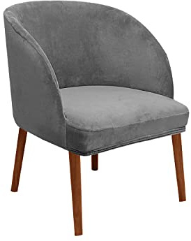 XGANGM Pack 4/2/1 Fundas para Sillas Terciopelo Comedor/Cocina Redondo Respaldo con Brazos Nordica Estilo Elásticas Oficina Fundas Sillas Modernas Cubiertas Butacas Cocina,Gris,1PCS
