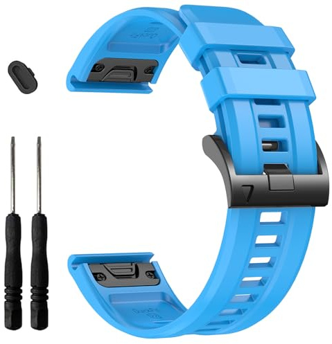 EZMVZKU 26mm Quickfit Armband für Garmin Fenix 8pro/8 51mm/Fenix 7X Pro/7X/6X/6X Pro/5X/5X Plus, Weiches Silikon Sport Ersatzband für Enduro 3/2/quatix 8/epix Pro/Descent Mk3i/Tactix 8 AMOLED 51mm