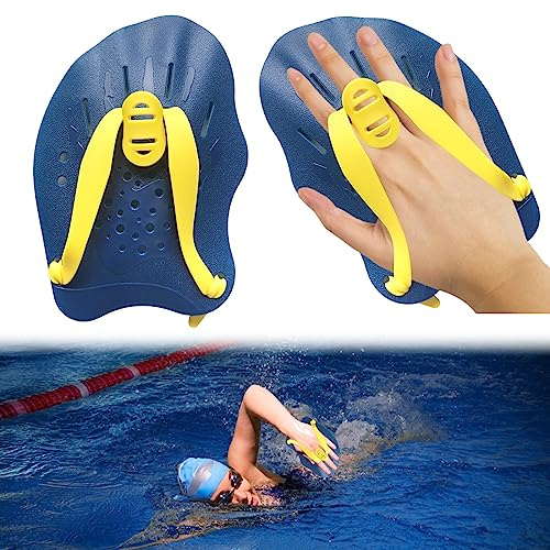 Unisex Erwachsene Schwimm-trainingsgerät Kinder Handpaddel Trainingstool Hand Paddle für Schwimmen, Einstellbar Schwimmpaddel Unterarm Kraftkraft Trainingshilfe Pool Übungsgerät Zubehör