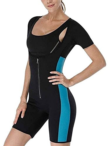 WEITING Traje Sauna De Neopreno Moldeador De Figura Mono para Mujer Quema Grasa Suda 3 Veces Mas! con Este Body Shaper Chaleco De Compresión Faja Reductora Traje Sauna (Color : Blue, Size : S)