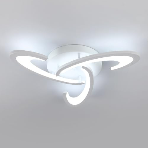 Dorlink LED Ceiling Lights, 36W 3240LM Ceiling Lighting Modern, White Semi Flush Mount Ceiling Light Fittings, 6500K Cool White Acrylic Ceiling Lights for Living Room Bedroom Kitchen Hallway