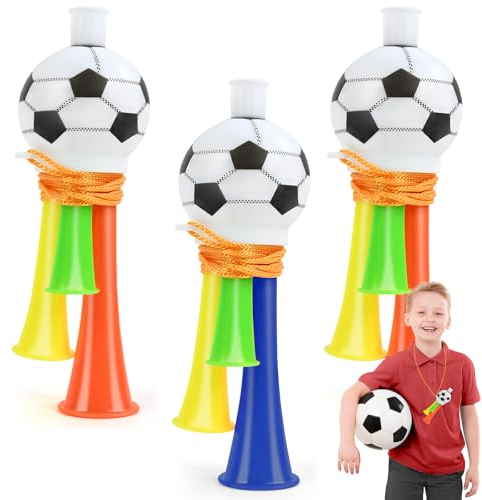 Trompette pour Fan de Football,3 Pièces Corne De Football,Trompette de Foot, Corne Football,Jouets De Corne en Plastique pour Enfants, Klaxon de Football pour Fête sur Thème du Football (13CM)