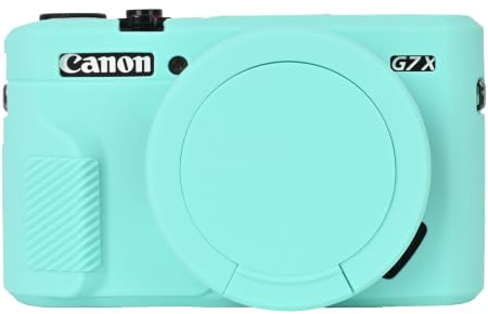 Easy Hood Camera Case for Canon G7 X Mark II,Silicone Protective Cover,Blue | Anti-Scratch,Slim Fit,with Removable Lens Cover,Lightweight,Soft,Carrying