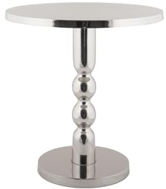 Leitmotiv Beistelltisch Sheen - Silber - 39.5x39.5x43cm - Rund - Aluminium - Couchtisch - Sofatisch - Kleiner Tisch für Wohnzimmer & Schlafzimmer