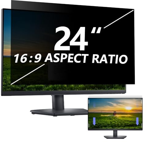 Dabernur 24 Zoll Sichtschutzfilter kompatibel mit 16:9 Breitbild-Display - Monitor,Desktop-PC,Computer, Anti-Spionage/einfache Installation/blendfrei/blockierendes blaues Licht (desktop 24 zoll)