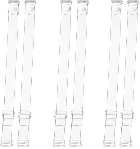 Cozevdnt Clear Bra Straps, 3 Pairs Invisible Bra Straps for Strapless Dress, Adjustable Non-Slip Transparent Straps for Women Summer Wear