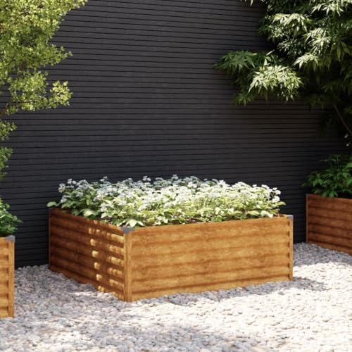 ShGaxin Jardinera Acero corten 100x100x36 cm, Huerto Urbano Terraza, Jardineras Exterior, Jardineria Maceteros, Mesa De Cultivo, Huerto En Casa 151993