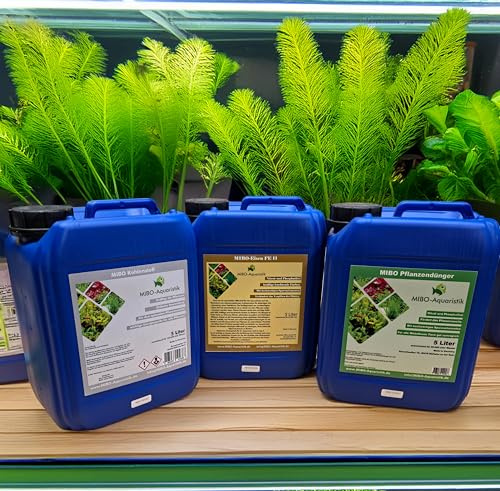 MIBO Pflanzendünger Spar Set 3x 5000ml Aquariumdünger bestehend aus 1x5000 ml Pflanzendünger, 1x5000 ml Kohlenstoffdünger und 1x5000 ml Eisendünger Neu!