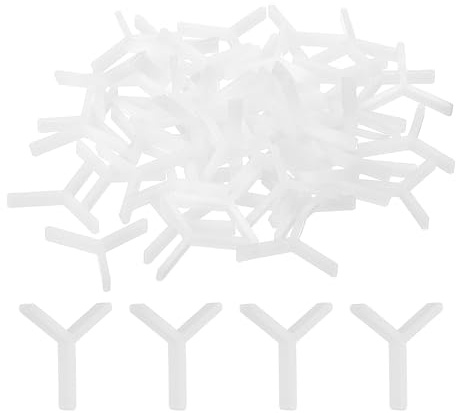 sourcing map Abstandshalter für Wand-, Bodenfliesen, Kunststoff, Y-Typ, Fliesen-Werkzeuge, 1,5 mm, sechseckig, für Keramikfliesen, 600 Stück, Weiß