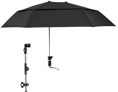 Regenschirm für Stühle mit Klemme, verstellbarer UV-Schutz, Golfschirm mit Klemme, tragbares Sonnendach, kompaktes Outdoor-Zubehör für Bleicher und Kinder, Einzelnes Attribut, Refer to description