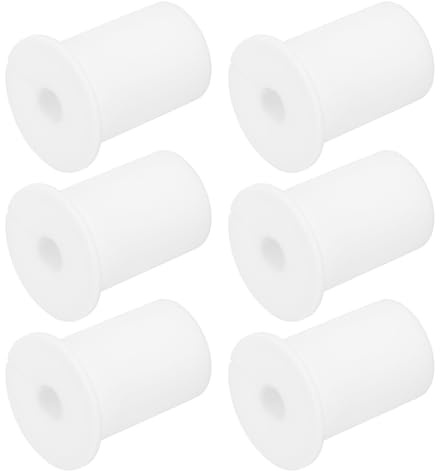 sourcing map 6Pcs Wall Grommets for Cables, 1(24mm) Silicone Cable Wall Bushing Feed Through Cable Routing Kit with 8.5mm Hole Accessories Pass Through for Ethernet, White No Thread