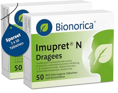 Imupret® N Dragees im Sparset 2 x 50 Stück – können bei beginnender Erkältung die Erkältungserreger bekämpfen, die Erkältungsabwehr stärken und den Erkältungsverlauf mildern, mit 7-Pflanzenkombination