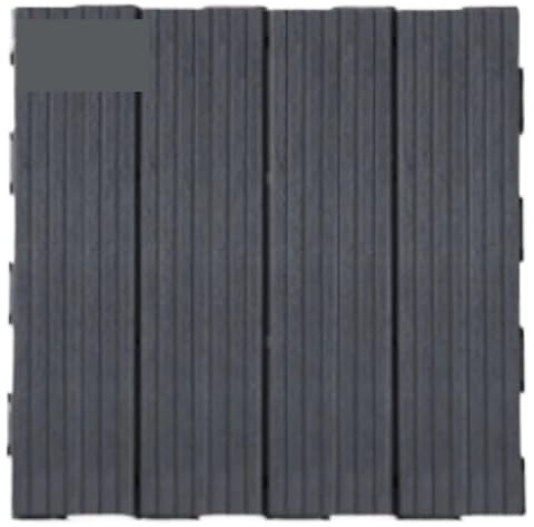 Dalles Clipsables Exterieur Revêtement de sol en plastique assemblé, à monter soi-même, for balcon, terrasse, cour, rénovation, imitation bois, pose à plat, décoration intérieure(Dark Grey-1pcs)