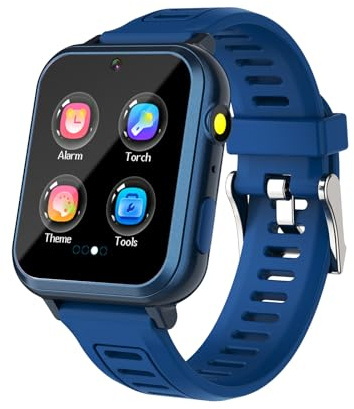PROTKPETS Smart Watch for Kids Game Watch with 39 Educational Games HD Camera, Habit Tracking, Music, Alarm Clock, Calculator, Calendar, Flashlight, Suitable for Children's Toys Aged 3-12 (Blue)