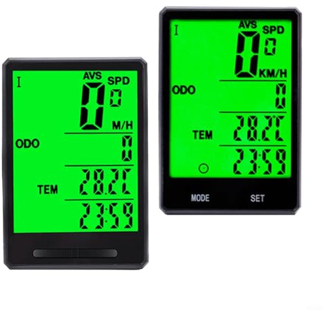 CashMuch 2.8 Inch Large Screen Cycling Computer Multifunction Wired or Wireless Bicycle Speedometer and Odometer with IPX6 Waterproof Backlight(Style A Wireless)