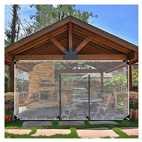 Türabdeckung mit Reißverschluss, wasserdicht, transparent, PVC-Vinyl-Vorhänge für Pergola, Terrasse, Veranda, Carport, inklusive Ösen (500 x 220 cm), wetterfester Outdoor-Schutz